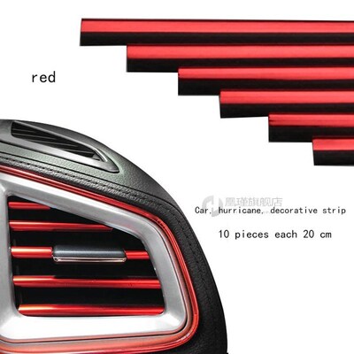 10pcs Car Styling Mouldings Air Outlet Trim Strip Auto Air V