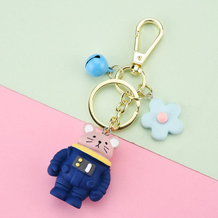 Personality Cartoon Panda Robot Dog Cute Keychains Astronaut