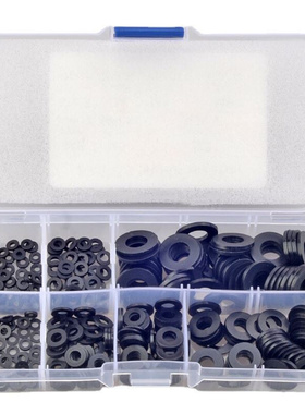 350PCS Black Nylon Flat Washer Set M2 M2.5 M3 M4 M5 M6 M8 Pl