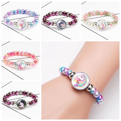 Children Cartoon Unicorn Bracelet Rainbow Unicornio Birthday