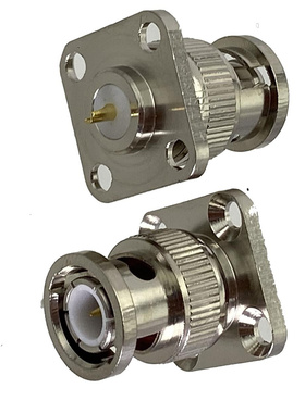 1pcs Connector BNC Plug Male 4 Holes Flange Solder Pancel Mo