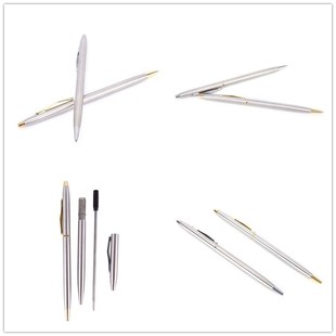 New 1pc Stainless Steel Rods Rotating Metal Ballpoint Pen Bu