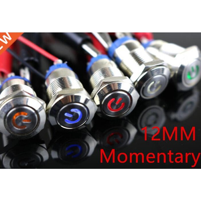 Momentary 1Pc 12mm waterproof Metal Push Button Switch LED l