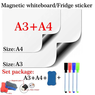 A3+A4 Reusable Magnetic Dry Wipe Soft Whiteboard Calendar