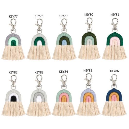 2020 New Weaving Rainbow Keychains Women keychain Car Pendan