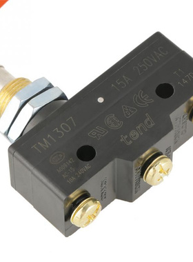 250V 15A Black TM1307 Panel Mount Plunger Actuator Momentary