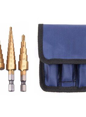 3Pc Hss Step Cone Taper Drill Bit Set Metal Hole Cutter Metr