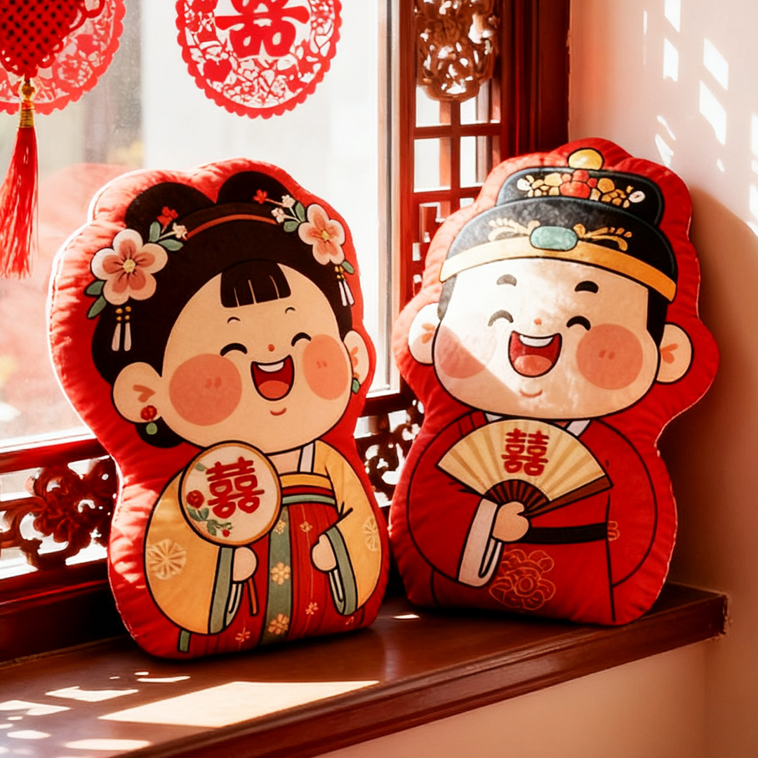 压床娃娃一对结婚礼物送新娘高档喜娃新婚房布置玩偶金童玉女公仔