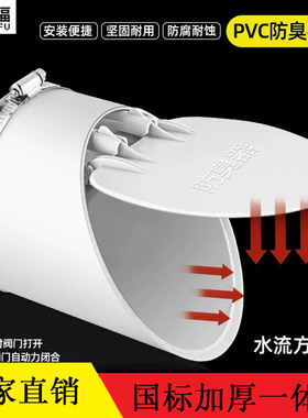 50 75 110 160mmpvc排水管防返臭污水外套防臭器阀门防臭老鼠蛇盖