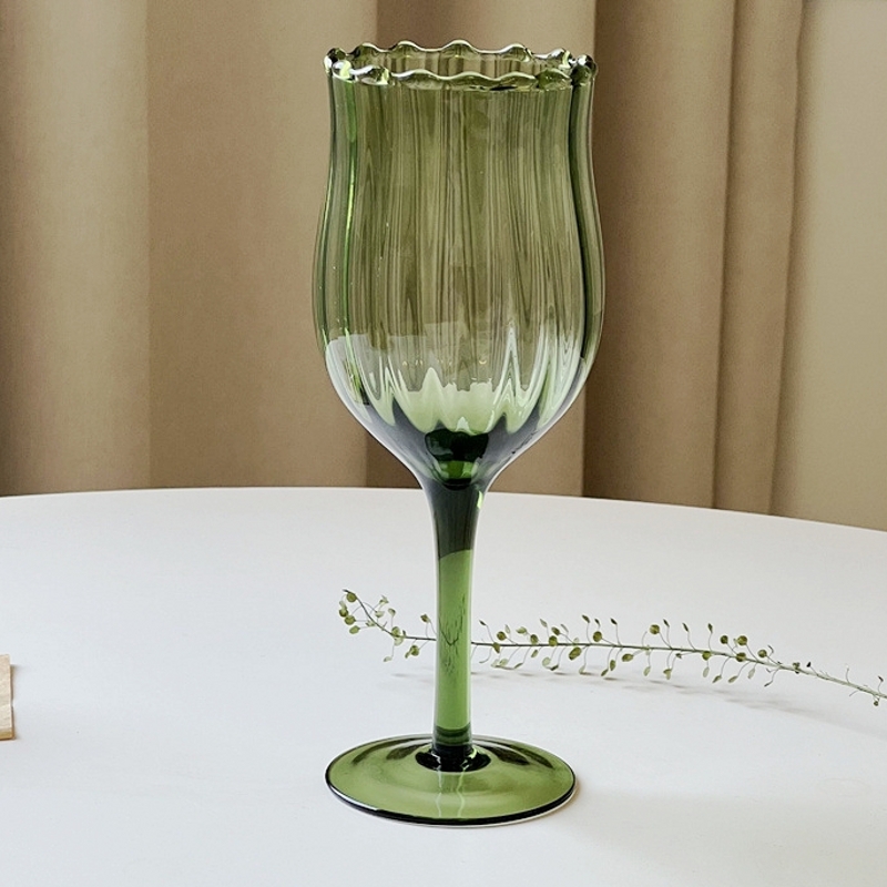 回畔森林红酒杯法式中古绿光杯