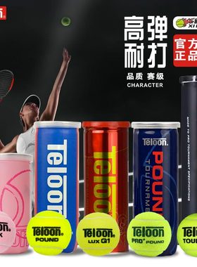 Teloon 天龙网球成人专业训练比赛球POUND P4P3 LUXQ1 P2高弹耐磨
