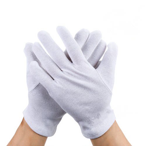 棉白手套礼仪薄款文玩盘珠布