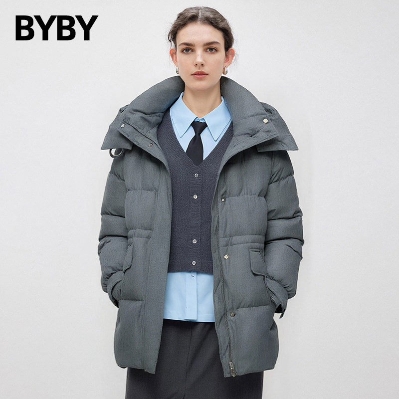 简约百搭白鸭绒羽绒服女2025冬季新款加厚面包服短款保暖连帽外套,男装,羽绒服,淘宝优惠券,粉丝福利购,淘宝优惠卷