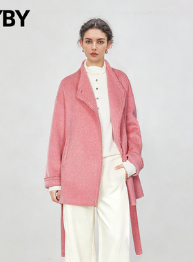 2025年秋冬季新款高级感时尚简约百搭舒适宽松型双面长袖毛呢外套
