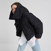 PHISM新品 可拆分超长连帽羽绒服女白鸭绒两穿长款 休闲