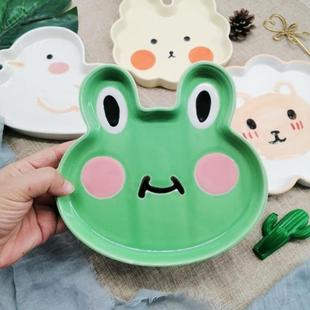 网红餐具家用卡通动物小碟菜盘 可爱陶瓷餐盘子ins风创意个性