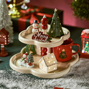 圣诞托盘玄关收纳架香水桌面钥匙置物架小摆件挂件装 饰品首饰架