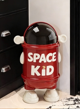 创意太空人垃圾桶可爱卡通家用2025年新款高颜值客厅卧室垃圾篓