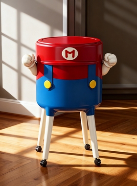 高脚垃圾桶免弯腰家用新款客厅卧室厨房高颜值纸篓万向轮卫生桶