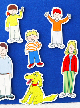 牛津树绘本毛毡卡通人物kipper大黄狗英语故事幼儿园课堂互动教具