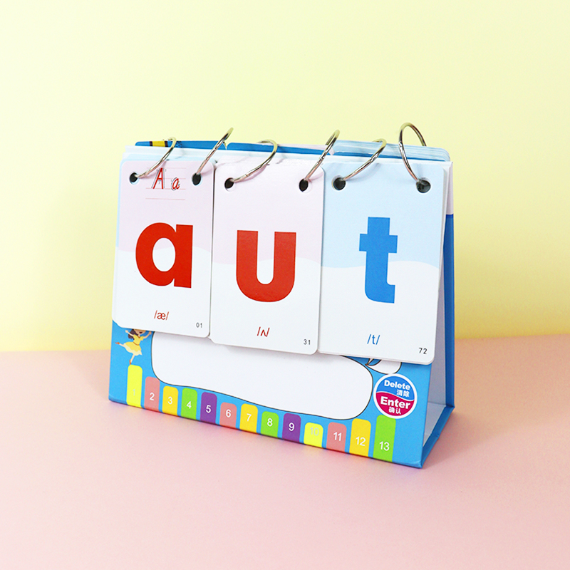 英语自然拼读台历翻翻卡