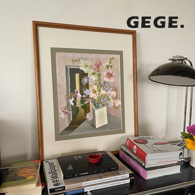 插花】GeGe中古风高级感北欧复古玄关装饰画客厅卧室书房餐厅挂画图片