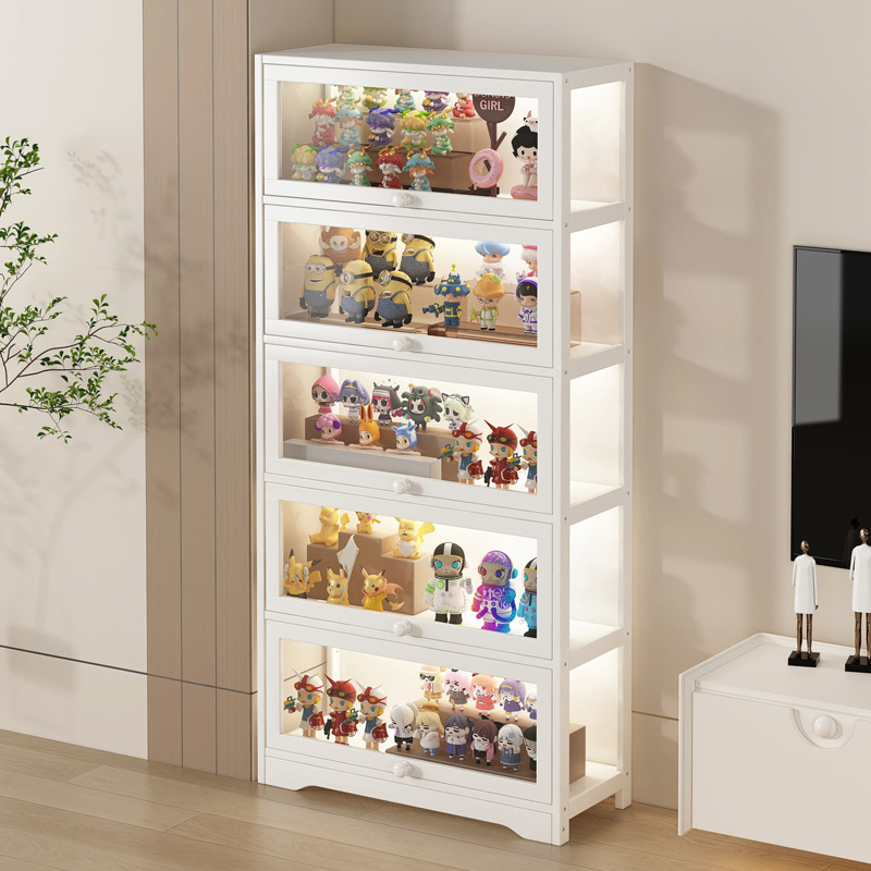 手办展示柜子乐高泡泡玛特透明亚克力收纳盒非玻璃摆件货架陈列柜