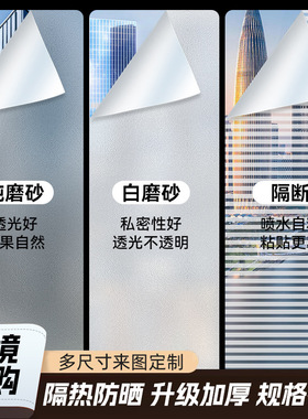 跨境电商玻璃贴纸防偷窥卫生间仿百叶加厚遮光膜静电贴窗户贴纸
