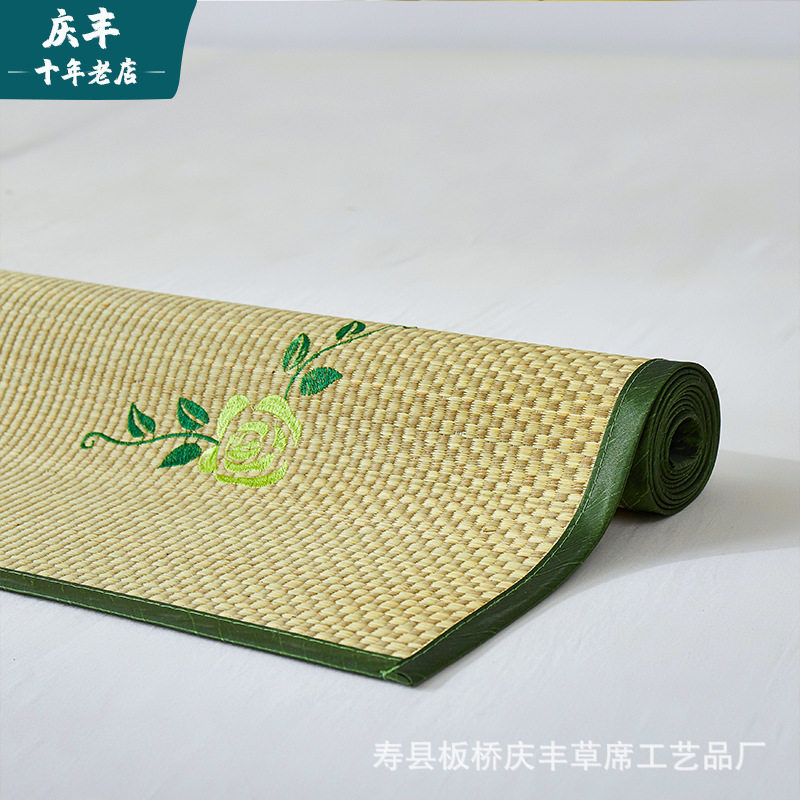 厂家家用草席天然蘭草席加厚加密折叠凉席学生单人草席编制席子款