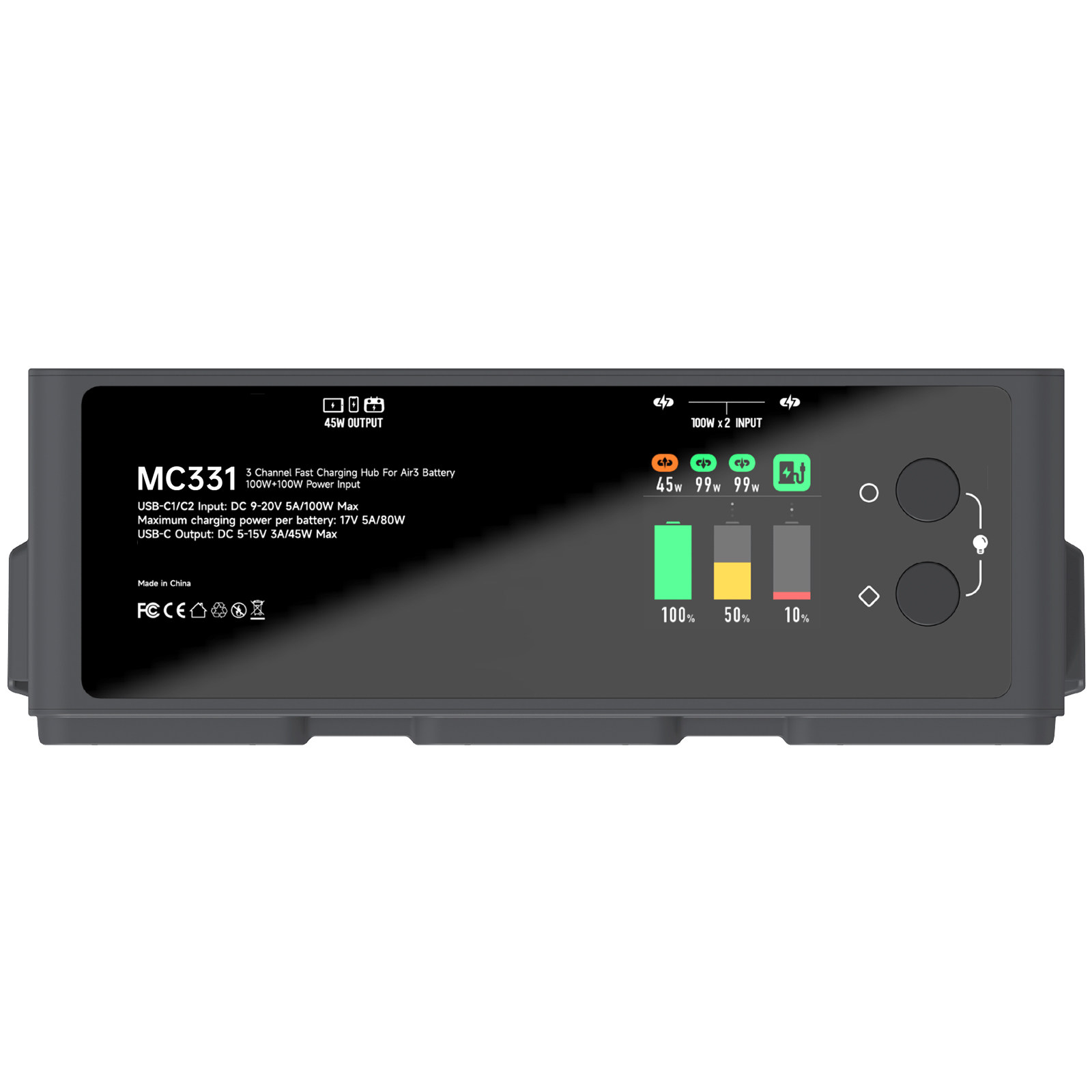LIMETA锂元200W DJI Air3系列充电器3通道智能充电管家