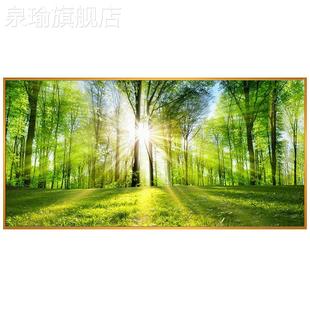 网红现代简约树装饰画厅卧室林长床头大树客景墙壁画青竹林风餐厅