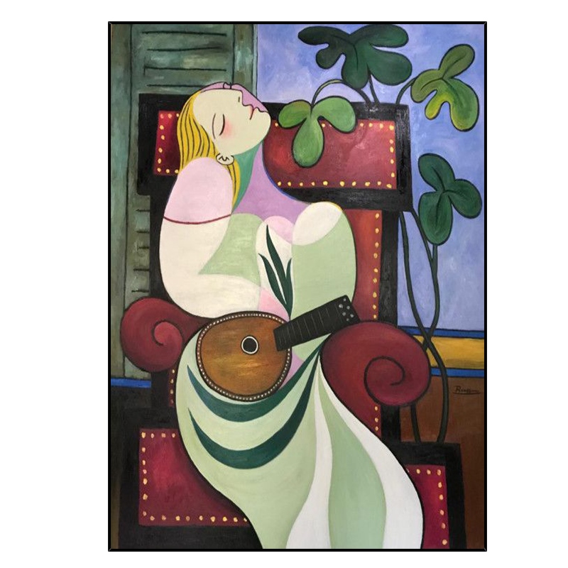 notareart手绘油画《毕加索梦》抽象画玄关装饰客厅定制挂画网红
