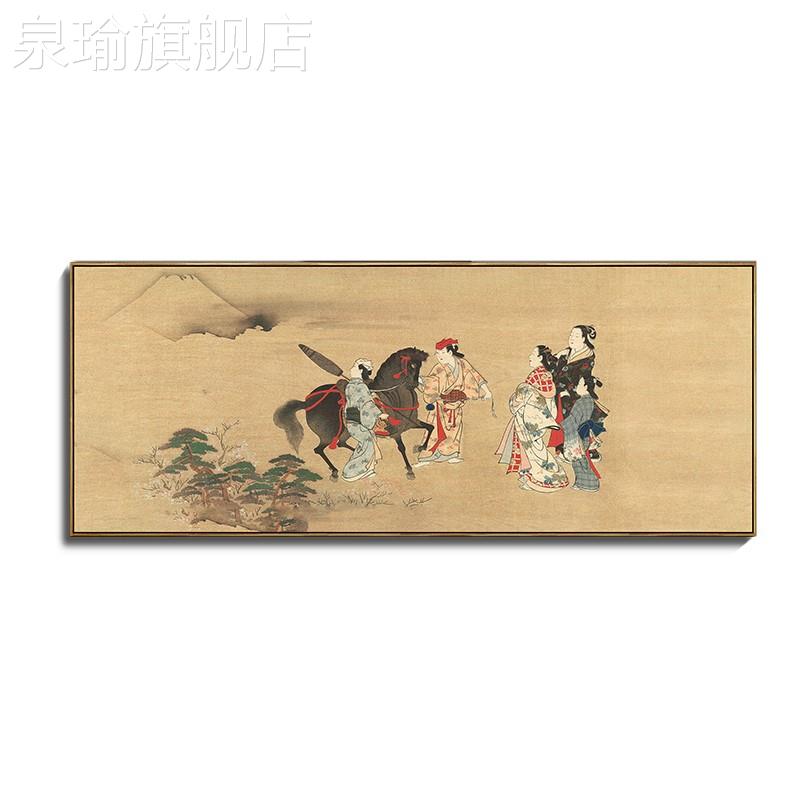 网红日式画风景酒店玄关世绘挂和风居酒屋装饰画日本壁画床头横浮图片