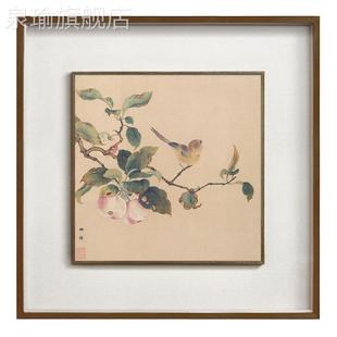 网红林工中画笔花鸟新椿式玄关装饰客挂画壁画宋厅代花鸟画故宫名