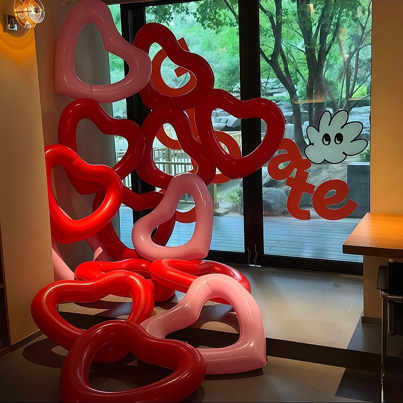 ins风氛围场景装饰布置气球爱心镂空道具店铺门口橱窗国庆中秋节