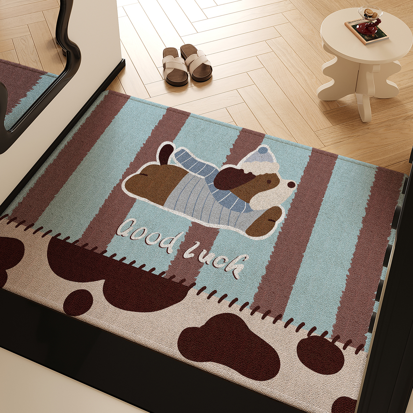 简陌趣味玄关地垫可裁剪入户门垫