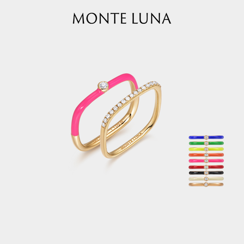 【原创】Monte Luna玩色套戒培育钻石排钻戒指方形钻戒高级礼物
