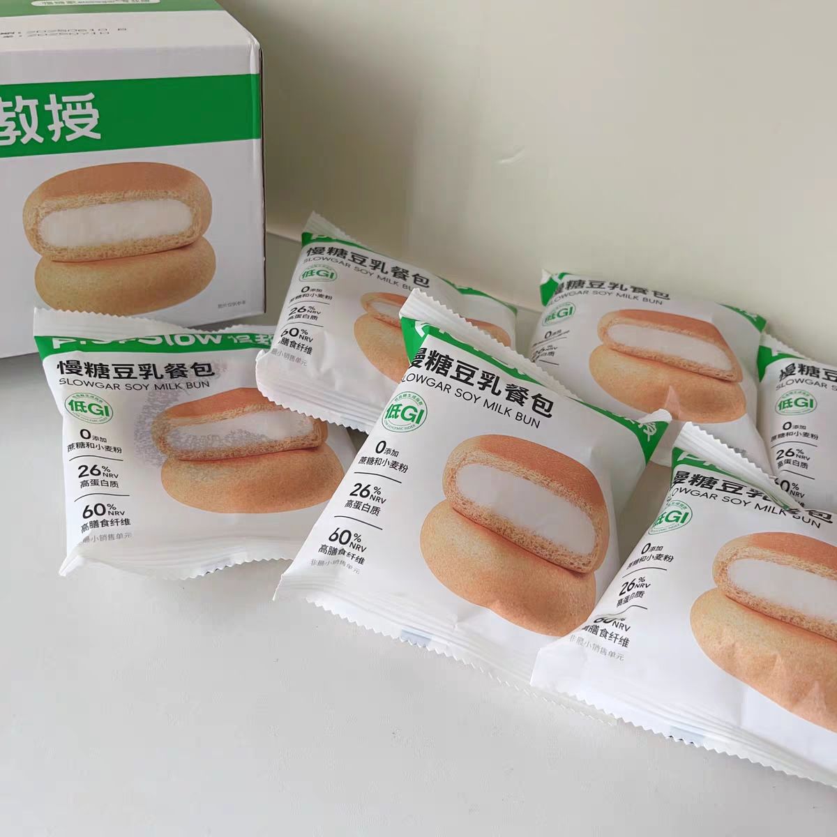 慢教授低GI慢糖家豆乳餐包0添蔗糖孕妇糖友健康早餐零食夹心面包