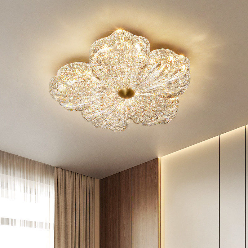 卧室灯2026新款主卧花瓣吸顶灯高级感法式轻奢中古风浪漫护眼灯具