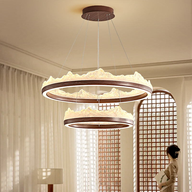 意式轻奢客厅吊灯日照金山设计师现代餐厅高级感2026新款中山灯具,家装灯饰光源,客厅吊灯,淘宝优惠券,粉丝福利购,淘宝优惠卷