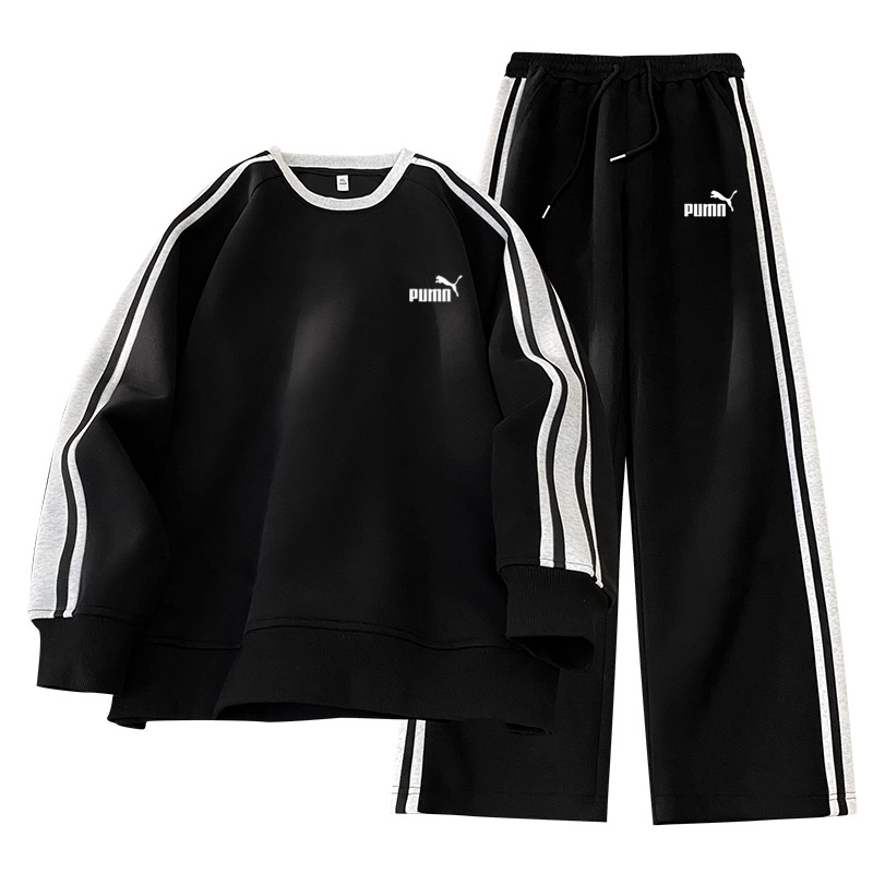 一折专区|奥莱|春秋运动休闲套装男青年圆领卫衣直筒长裤两件套潮