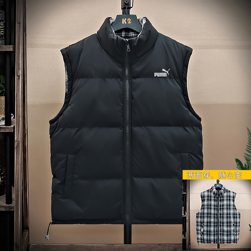 【一折专区】品牌男士羽绒棉马甲秋冬季新款双面穿百搭休闲上衣潮