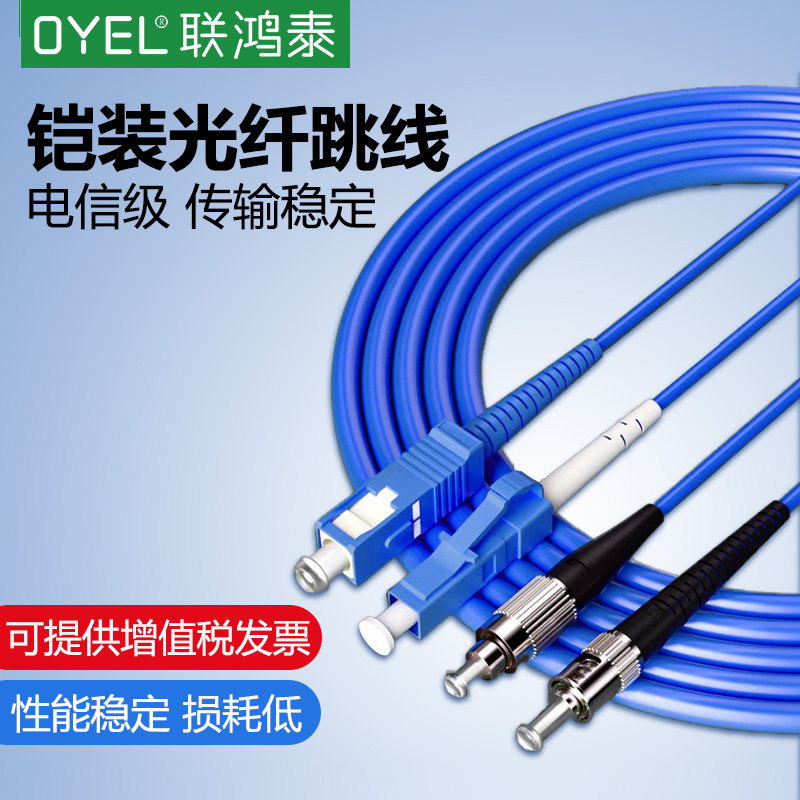OYEL联鸿泰 铠装双芯单模光纤跳线