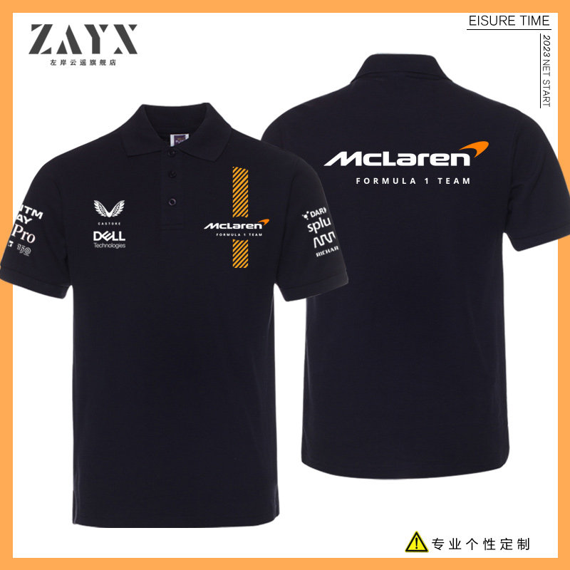 Kişi üçün McLaren yaxalı polo köynək, qısaqol pambıq