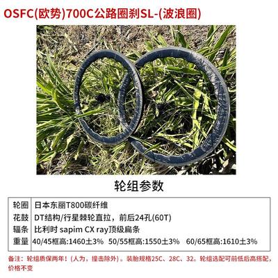 OSFC(欧势)公路700c碟刹碳纤维自行车赛事轮组陶瓷花鼓胖圈刹碳刀