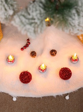 速发t诞树裙纯白色长毛圣诞节日装饰品Cis圣mas tree圣诞树套餐
