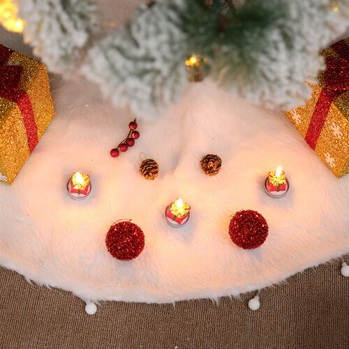 速发t诞树裙纯白色长毛圣诞节日装饰品Cis圣mas tree圣诞树套餐