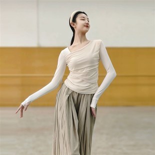 速发秋冬舞蹈服网纱形领套装 上古练功服衣典舞艺考斜体服 长袖