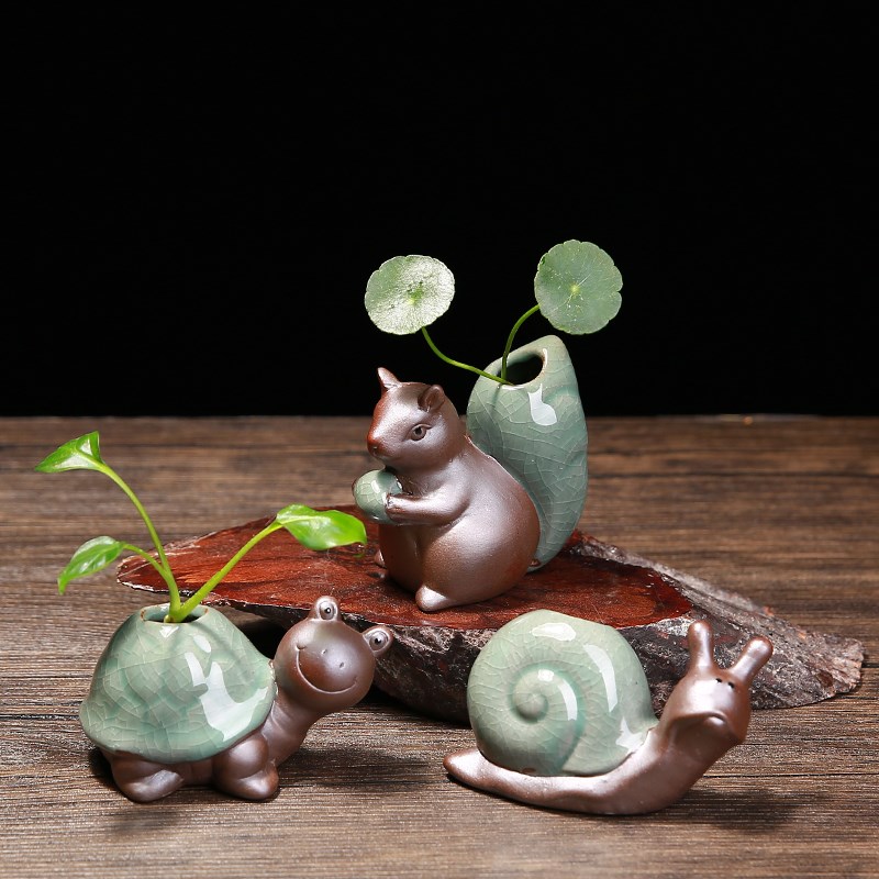 速发创意绿萝水培花瓶植物盆容瓶插花瓶水养摆器小器件装饰品家居