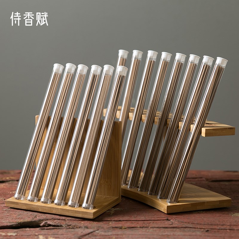 现货速发楠竹香筒展示架沉香线香香管底座发簪收纳陈列架子香架香